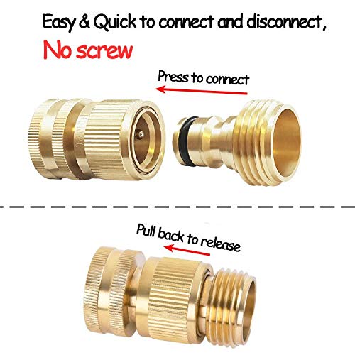 HQMPC Garden Hose Quick Connect Solid Brass Quick Connector Garden Hose Fitting Water Hose Connectors 3/4 inch GHT (3 SETS) - Image 3